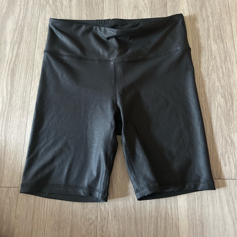 Mono B Black leather Bike Shorts